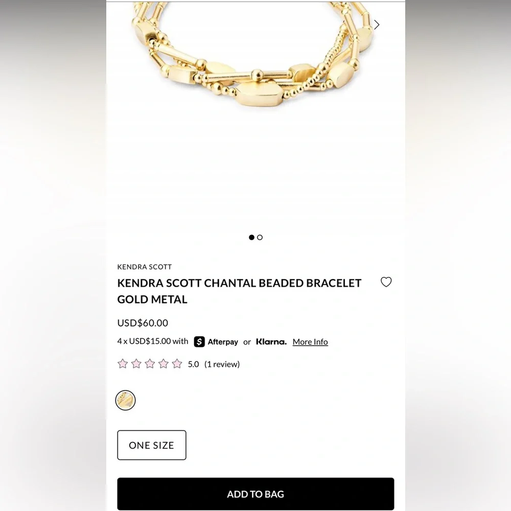 Kendra Scott Chantal Gold BeadedMulti-Strand Bracelet - Picture 2 of 2